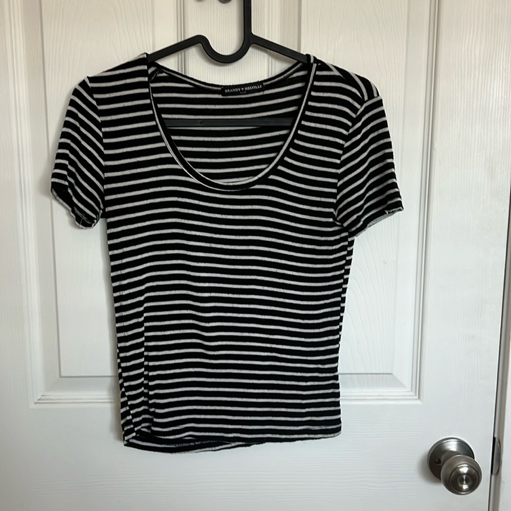 Brandy Melville striped baby tee